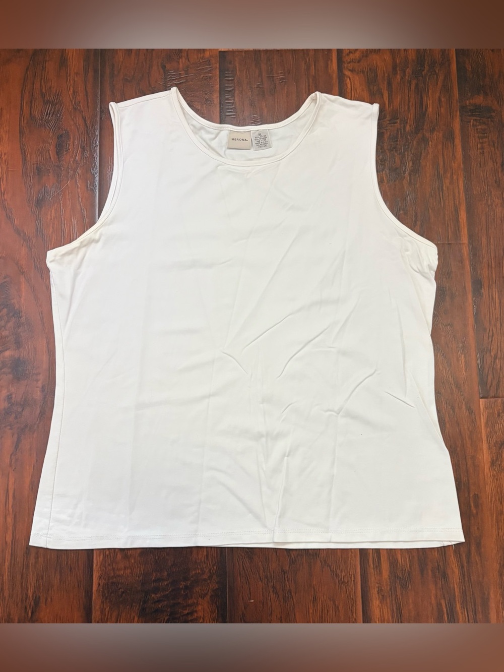 Merona White Sleeveless Stretch Tank Top XL